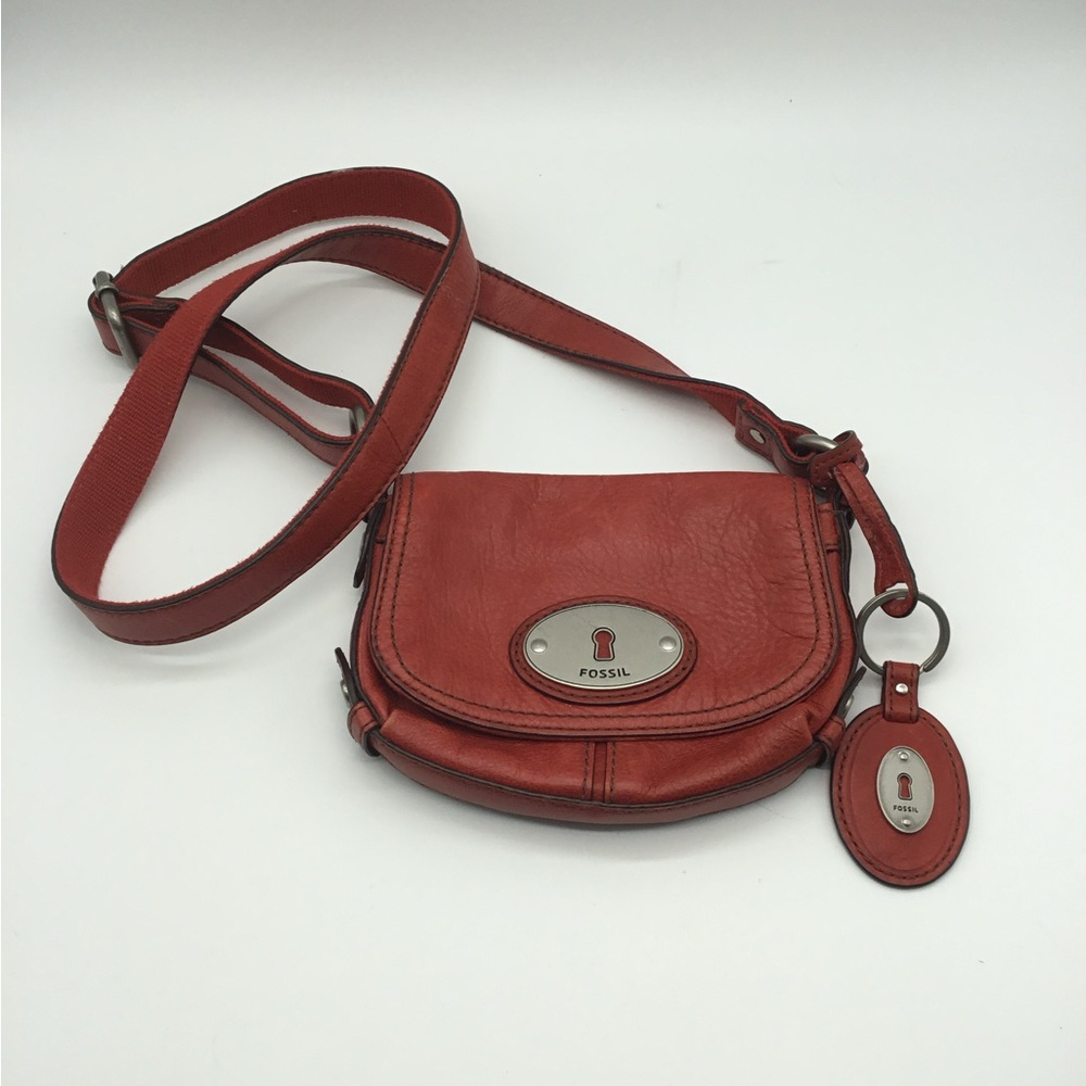 Fossil Maddox Mini Red Leather Crossbody